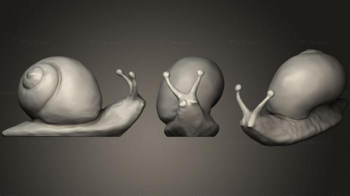 Animal figurines (Snail Fixl, STKJ_1476) 3D models for cnc